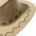 thumbnail image 7 of Suede Western Cowboy Hat Large Brim Panama Fedora Outdoor - Yellow, 7 of 7