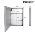 thumbnail image 4 of DV-1VM0187 24'' W x 36'' H LED Lighted Wall Mounted Medicine Cabinets with Mirror and 2 Adjustable Shelves, 4 of 13