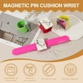 thumbnail image 3 of Uxcell Magnetic Pin Cushion Wrist, 3Pcs Magnetic Sewing Pincushion for Sewing Braiding Quilting Hair Clips, Black/Purple/Pink, 3 of 6