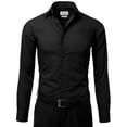 thumbnail image 2 of Berlioni Italy Men's Slim-Fit Premium French Convertible Cuff Solid Dress Shirt (Black,2XL (18-18½) sleeve: 34/35), 2 of 4