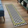 thumbnail image 4 of Summer Lemon Runner Rugs 2x6 ft Floral Leaf Black White Buffalo Plaid Washable Hallway Rugs Non-Slip Floor Mats Absorbent Carpet Bedside Runners for Bedroom Kitchen Bathroom Laundry Room, 4 of 9