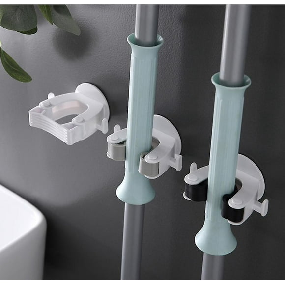 Broom Holder, Heavy Duty Wall Mounted Broom Holder, Super Non-Slip Self-Adhesive No Drilling Broom Clip, Broom and Dustpan for Home, Kitch