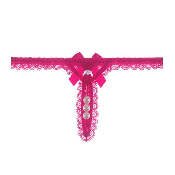 Outfmvch Thongs for Women Womens Underwear Seamless Thongs for Women Pearl Waist Women Low String Thongs G Sexy Pendant Underwear Cotton Thongs for Women(clearance) Hot Pink One Size