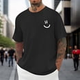 thumbnail image 3 of T Shirts for Men 2026 Summer Casual Short Sleeve Crewneck Smile Face Printed Tee Shirt Streetwear, 3 of 5
