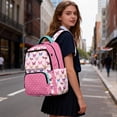 thumbnail image 5 of Pzuqiu Butterfly Polka Dot 17 Inch Backpack for Kids Girls Shoulder Bookbags Casual Laptop Backpacks with Adjustable Shoulder Strap Breathable for School Hiking Travel Age 6-18, 5 of 7