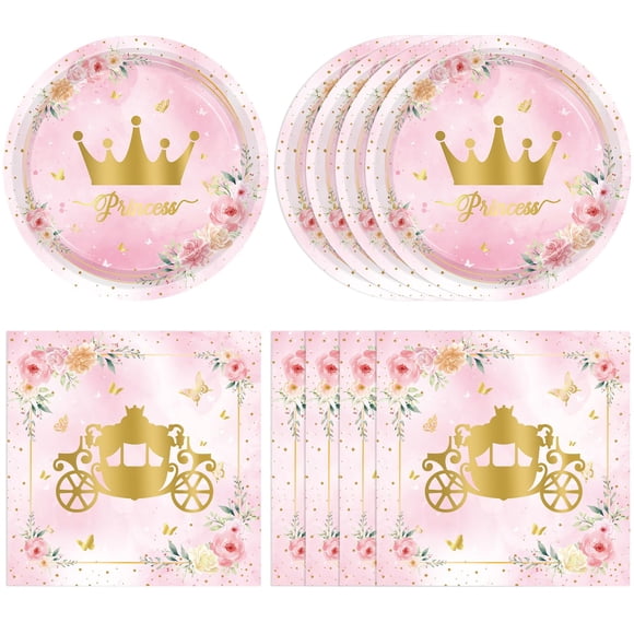 Decoración de fiesta de cumpleaños de princesa Funnio Lucu, 40 unidades