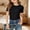 Black, variant on Girls Summer Slim Fit Ribbed Knit Crew Neck Short Sleeve Tee Top Basic Casual Wear For Kids Short Sleeve Shirt for Girls Tees Kids Tshirts Clothes Summer Tops T-Shirt