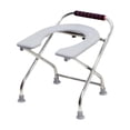 thumbnail image 1 of Asiento de inodoro plegable, cómodo taburete de inodoro portátil para personas mayores Estante, 1 of 8