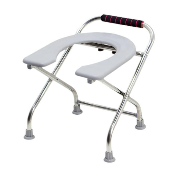 Asiento de inodoro plegable, cómodo taburete de inodoro portátil para personas mayores Estante