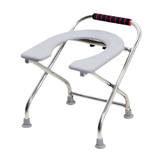 Asiento de inodoro plegable, cómodo taburete de inodoro portátil para personas mayores Estante