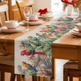 thumbnail image 6 of Tropical Birds Parrot on Branch Table Runner 70 Inches Long,Kitchen Dining Tablerunners Green Palm Leaves on Burlap Linen Table Runners Dresser Scarves for Home Dinner Wedding Holiday Party Decor, 6 of 9