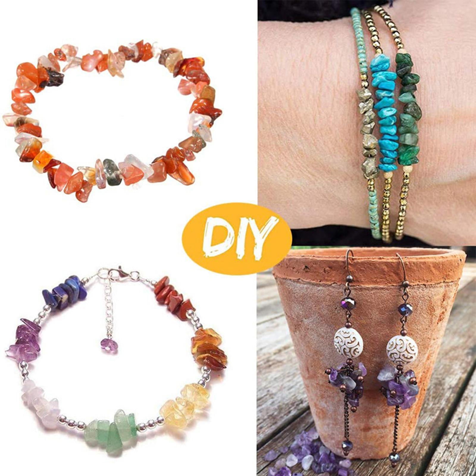 Milageto 15 Colors Assorted Gemstone Beads Irregular Natural Chips for DIY Jewelry Making B