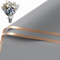 Topboutique 10 Sheet Bouquet Wrapping Papers Gray Gold Flower Packaging Paper Waterproof Floral Paper DIY Florist Supplies for Birthday Christmas Valentine's Day Graduation