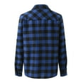 thumbnail image 4 of Aligament Womens Summer Tops, Plaid Shirts for Women Long Sleeve Christmas Fall Jacket, Blue M, 4 of 7