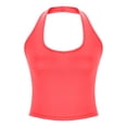 thumbnail image 5 of JIAYUE Women's Summer Tank Top Sleeveless Halter Neck Slim Fit Workout Elastic Pure Color Quick Drying Breathable Layering Sports Vest Top, 5 of 6