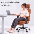 thumbnail image 4 of HOMRELEXA Ergonomic Office Chair Big and Tall with Adjustable Armrests and Headrest, PU Leather Comfy Desk Chairs for Home Office, Brown, 4 of 11