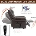 thumbnail image 2 of Aukfa Dual Motor Power Lift Recliner Chair Sleeper Sofa with Massage and Heat for Elderly, Infinite Position, 2 USB Ports, Brown, 2 of 10