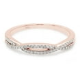 thumbnail image 3 of AFFY Infinity Twist Band Ring for Women, 0.10CT Round Moissanite Diamond 14K Rose Gold over Silver-4.5, 3 of 8