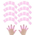 thumbnail image 1 of Uxcell 4 pares de guantes de natación de silicona tipo rana de medio dedo color rosa, 1 of 7
