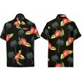 thumbnail image 4 of HAPPY BAY Men's Hawaiian Shirts Short Sleeve Button Down Shirt Men's Party Shirts Casual Vacation Summer Tropical Island Shirts for Men Funny S Hibiscus Palm, Black, 4 of 5