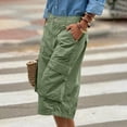 thumbnail image 6 of Womens Travel Pants Solid Color Comfortable Casual Three Multi Pocket Seven Quarter Workwear Pants Cotton Linen Elastic Waist Xl Pants For Women, 6 of 8