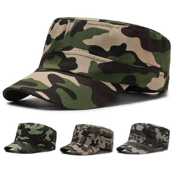 Eoperou Camouflage Baseball Cap Unisex Lightweight Anti-UV Sun Protection Portable Summer Flat Hat Outdoor Training Hiking Sport Cap Adult Soldier Hat