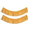 thumbnail image 1 of 2pcs Motorcycle Retro Foot Pedal Saddlebag Craft Artificial Leather Fringe(Yellow), 1 of 9