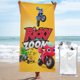 thumbnail image 1 of Toallas de playa Ricky Zoom, toallas de baño absorbentes, ligeras y de secado rápido, toalla de baño de microfibra ultra suave para viajes, playa, gimnasio, camping, yoga, picnics, piscina, 27,5 x 55, 1 of 8