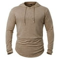 thumbnail image 3 of Bcfgryg Men's Athletic Hooded Shirts Long Sleeve Workout Sport Hoodie Casual Running T Shirt Pullover Top Men’s T-shirts, 3 of 5