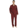 thumbnail image 4 of YUSHOW Mens Flannel Pajamas Set Cotton Plaid Pjs Button Down Warm Soft Lounge Sleepwear Size L, 4 of 7