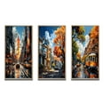 thumbnail image 2 of Designart "Yellow Grey New York City composition" Cityscapes Framed Wall Art Set Of 3 - Yellow New York Frame Gallery Wall Set For Home Decor, 2 of 7
