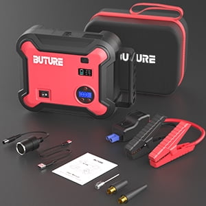 BuTure Portable Car Jump Starter with Air Compressor 150psi 2500A 23800 mAh Battery Booster Pack All Gas/8.0L DIESEL
