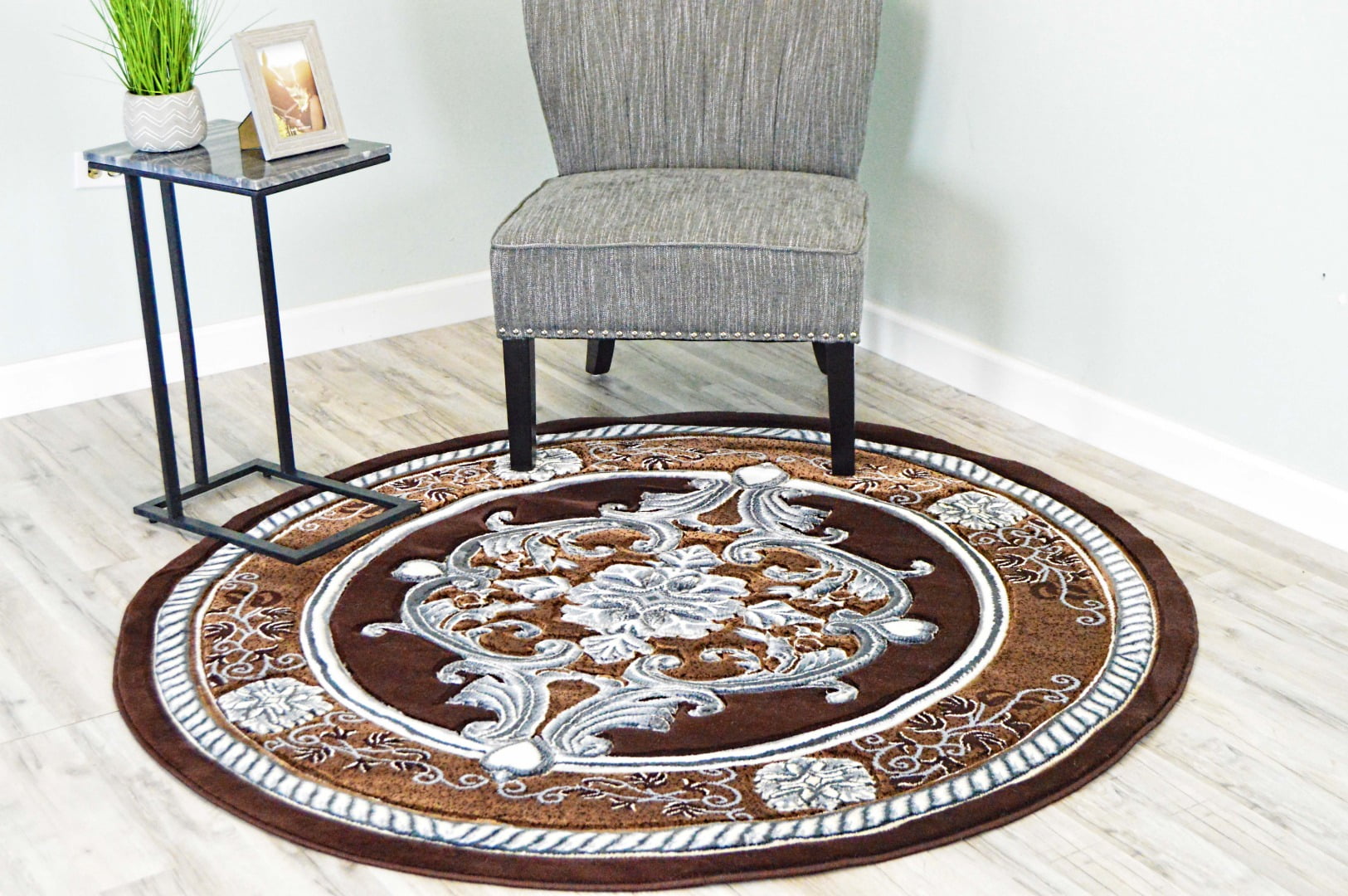 GLAMOUR 3D Hand Carved Traditional Rug Oriental Floral 5'3''x5'3