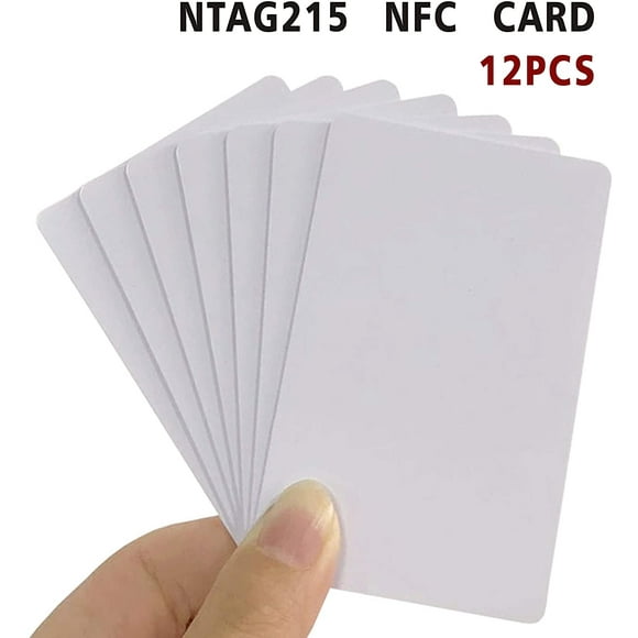 NTAG215 Étiquettes NFC Cartes PVC, Vierges Imprimables NTAG215 Cartes NFC, Cartes Taille ISO, Mémoire 504 Octets Compatible avec Tagmo
