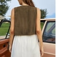 thumbnail image 6 of Yigetop Fringe Vest Women Fringe Vest Women Faux Suede Open-Front Vintage Vest Sleeveless 70S Hippie Clothes Boho Western Jacket Fringe Tops for Women Coffee L, 6 of 9