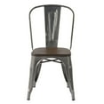 thumbnail image 2 of HomeRoots  32.5 x 17.3 x 17.3 in. Silver & Brown Wood & Metal Slat Back Dining Chair - Set of 4, 2 of 3