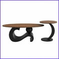 thumbnail image 4 of Space-Saving Nesting 2-Piece Coffee Table Set - Oval & Round MDF Top, Easy 20-Min Assembly, 4 of 11