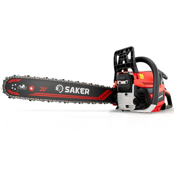 Saker 58cc Gas Chainsaw with 20-Inch Bar, 3.2HP, 2-Cycle Handheld Cordless Gas Powered Chainsaw for Heavy-Duty Wood Cutting & Tree Trimming