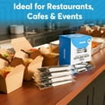 thumbnail image 4 of Individually Wrapped Plastic Cutlery Set with Napkin - 100 Pack Heavy Duty Disposable Forks, Spoons, Knives - Sanitary Wrapped Utensils Packets for Restaurants, Catering, Takeout, Parties (Black), 4 of 4