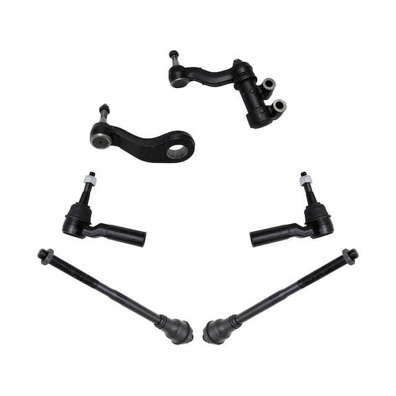 Tie Rod End Idler Arm Pitman Arm Kit 6 Piece - Compatible with 2011 - 2019 Chevy Silverado 3500 HD 2012 2013 2014 2015 2016 2017 2018