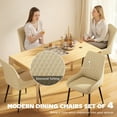 thumbnail image 4 of HOMCOM Dining Chairs Set of 4, PU Leather Kitchen Chairs with Steel Legs, 4 of 10