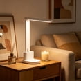 thumbnail image 4 of Lámpara de escritorio LED plegable con base de almacenamiento, pantalla de hora, cabezal ajustable, para leer, estudiar, trabajar, oficina en casa, mesita de noche, dormitorio, blanca, 4 of 7