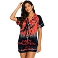 thumbnail image 2 of Womens Pajama Sets Halloween Print Buttoned Waist Set Short Sleeve Top and Shorts, 2 of 4