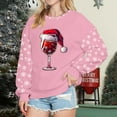 thumbnail image 2 of Christmas Graphic Sweatshirt For Women Round Neck Pullover Crewneck Festive Print Casual Top Soft Comfortable Holiday Apparel, 2 of 2