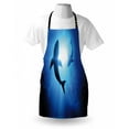 thumbnail image 3 of Shark Apron Underwater World with Fish Silhouettes Circling in the Sea Surreal Ocean Life Print, Unisex Kitchen Bib Apron with Adjustable Neck for Cooking Baking Gardening, Royal Blue, by Ambesonne, 3 of 3