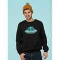 thumbnail image 2 of Blue Alien Ufo Sweatshirt Men -Image by Shutterstock, Male x-Large, 2 of 4