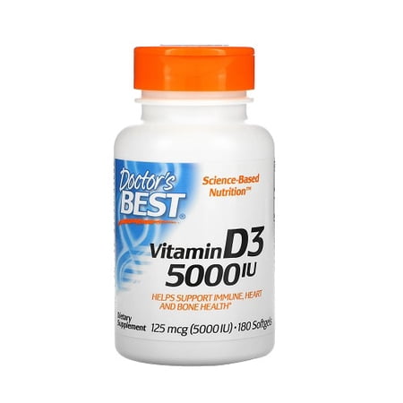 Doctors Best Vitamin D3 5000 IU Softgel Capsules, 180 Ea, 3 Pack