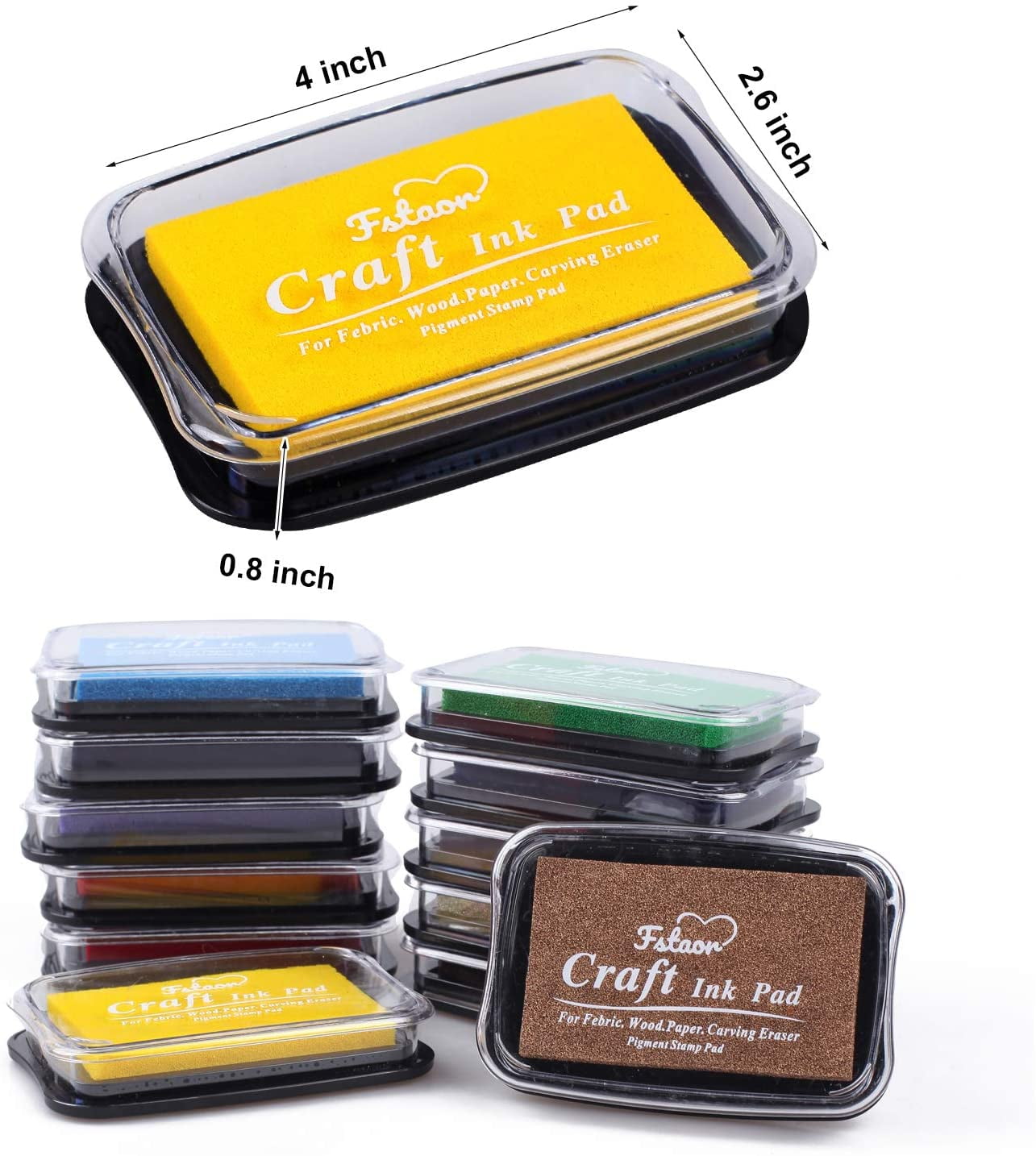 Stamp Ink Pads for Rubber Stamps Waterproof Pads for Acid-Free Non-Toxic  Card Making Wood