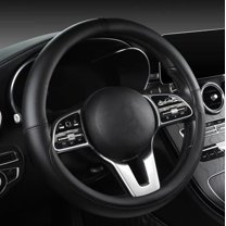 Morandi Color Steering Wheel Cover, Nappa Leather Fashionable Sporty Style, Universal 15 Inches