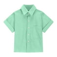 thumbnail image 4 of Mgmyaa Boys and Girls Button Down Shirts Kids Short Sleeve Collared Blouses Casual Tops with Pockets, 4 of 6